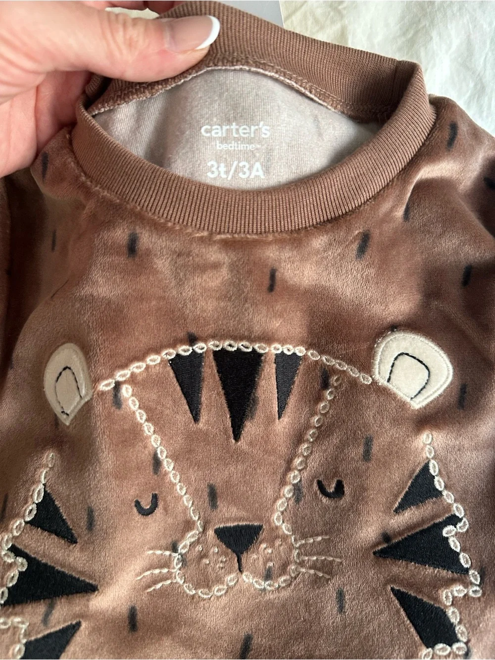 NWT Carter's Bedtime Brown Tiger Animal Print Pajama Set Toddler 3T